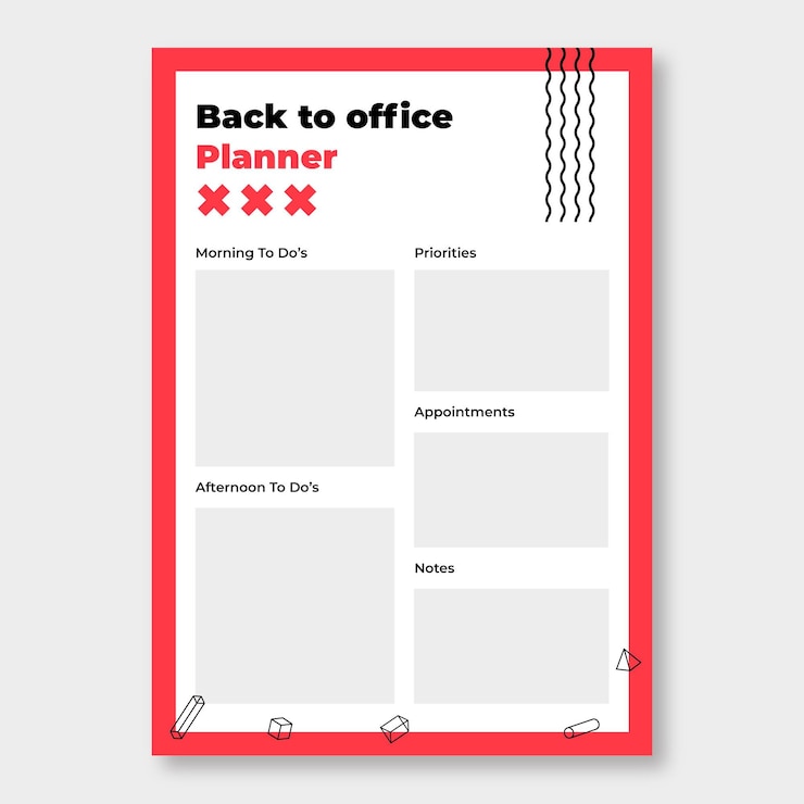 Vector Gratis modern duotone back to office planner