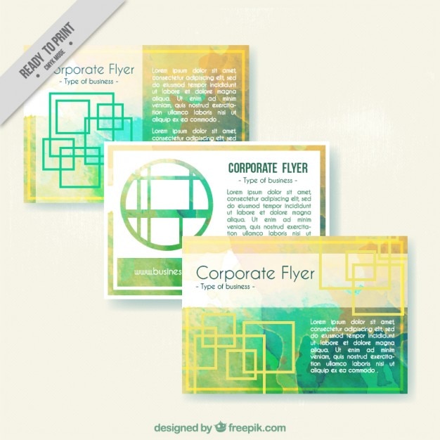 Vector Gratis modern flyers in watercolor effect