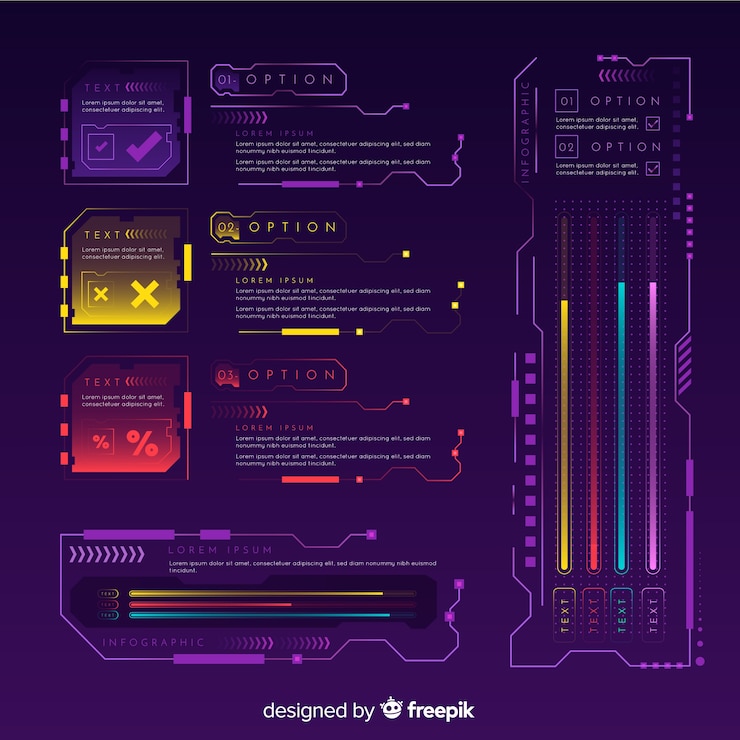 Vector Gratis modern futuristic infographic element collection