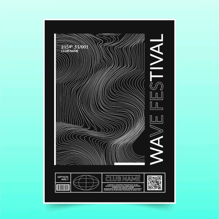 Vector Gratis modern geometric dark trendy lines poster