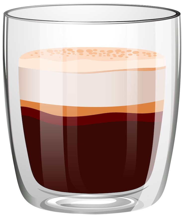 Vector Gratis modern glass of layered coffee