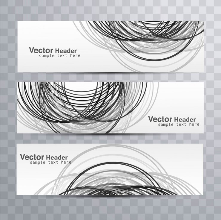 Vector Gratis modern grey banners with circular shapes