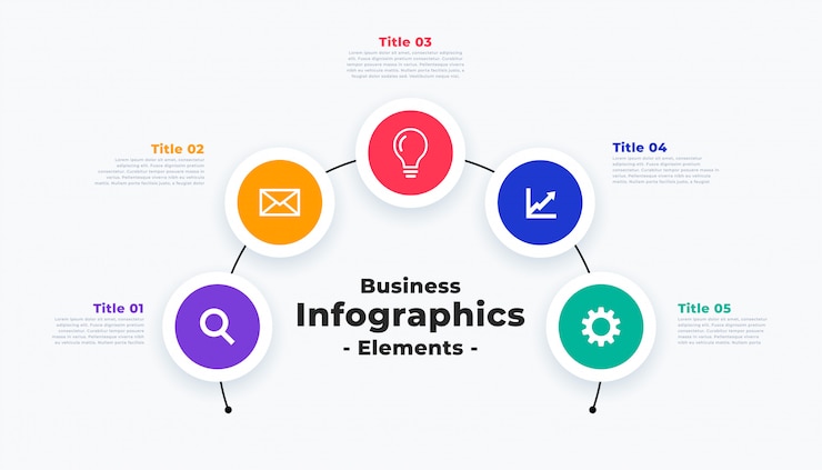 Vector Gratis modern infographic template with five steps or points