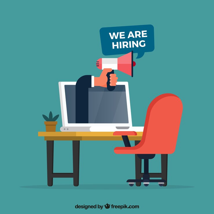 Vector Gratis modern job vacancy composition with flat design