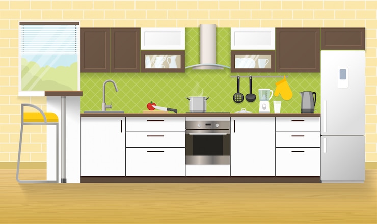 Vector Gratis modern kitchen interior