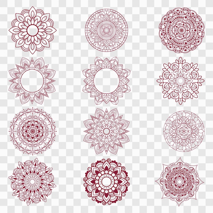 Vector Gratis modern mandala designs set