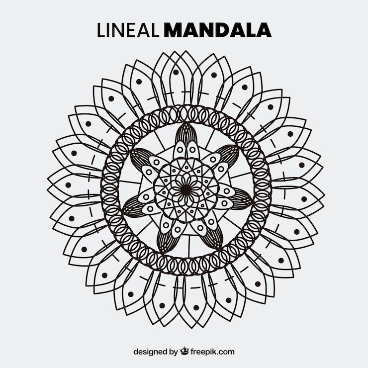 Vector Gratis modern mandala with lineal style