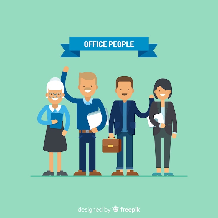 Vector Gratis modern office people composition with flat design
