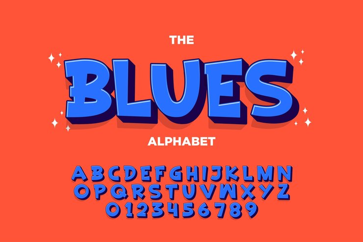 Vector Gratis modern playful alphabet letter and number set funky font or typography