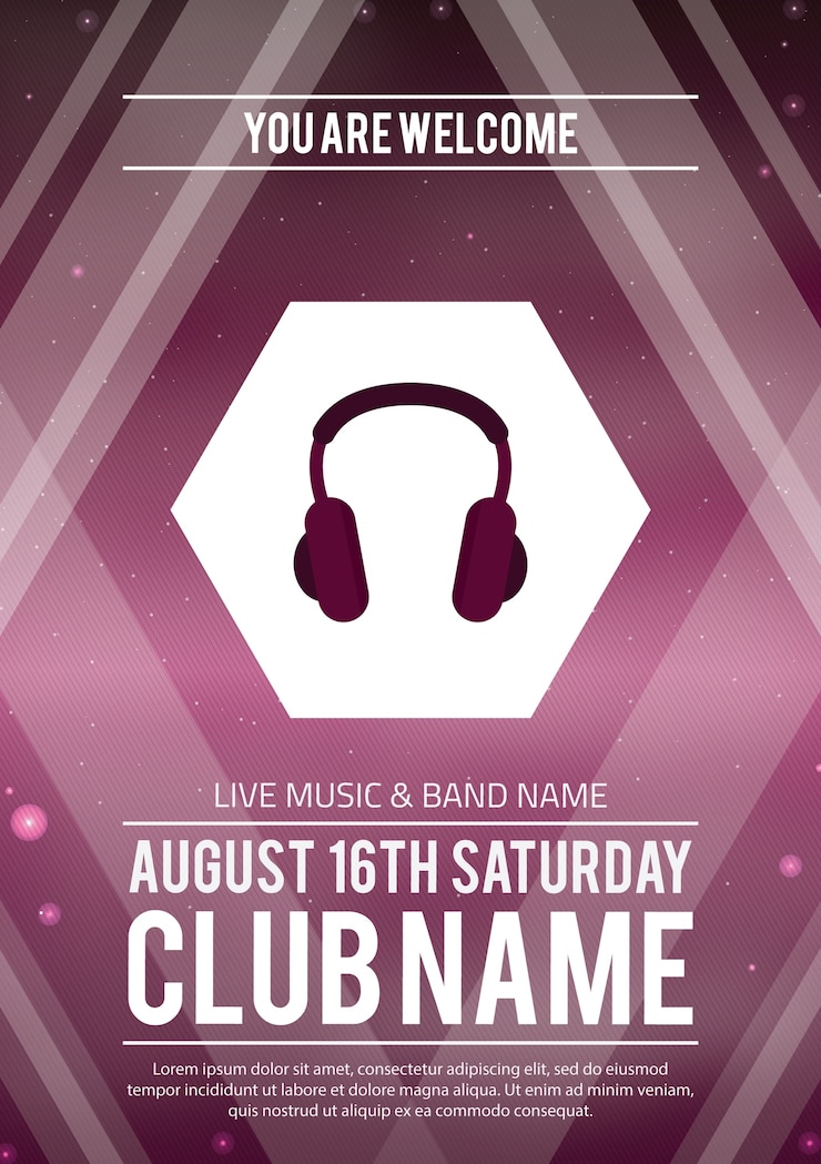 Vector Gratis modern purple party poster