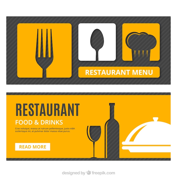Vector Gratis modern restaurant banners