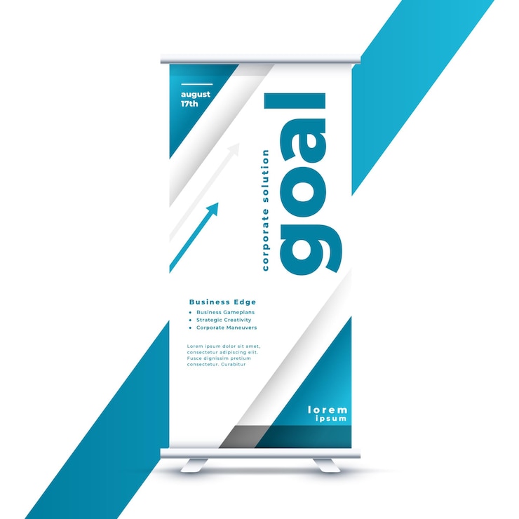 Vector Gratis modern roll up standee cover template for corporate promotion