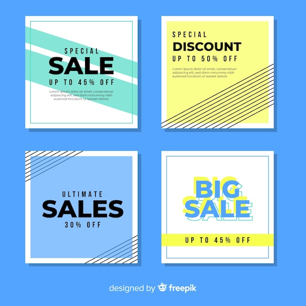 Modern sales banners collection for social media