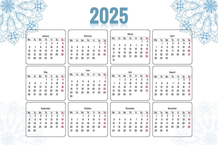 Vector Gratis modern style 2025 beautiful calendar template design