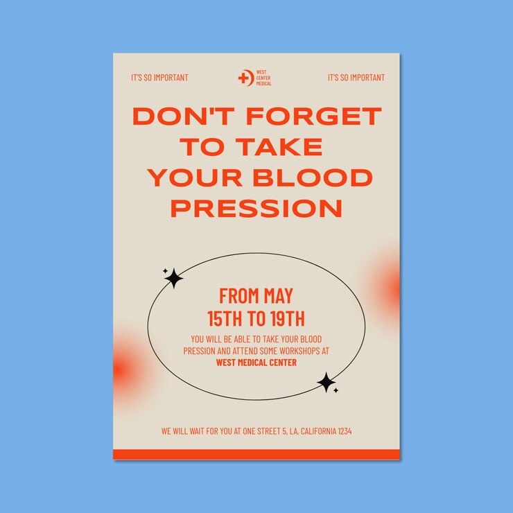 Vector Gratis modern take your blood tension hypertension flyer template