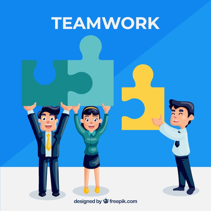 Vector Gratis modern teamwork concept with flat design