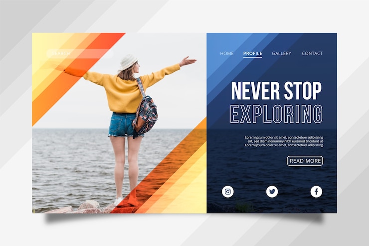Vector Gratis modern travelling landing page
