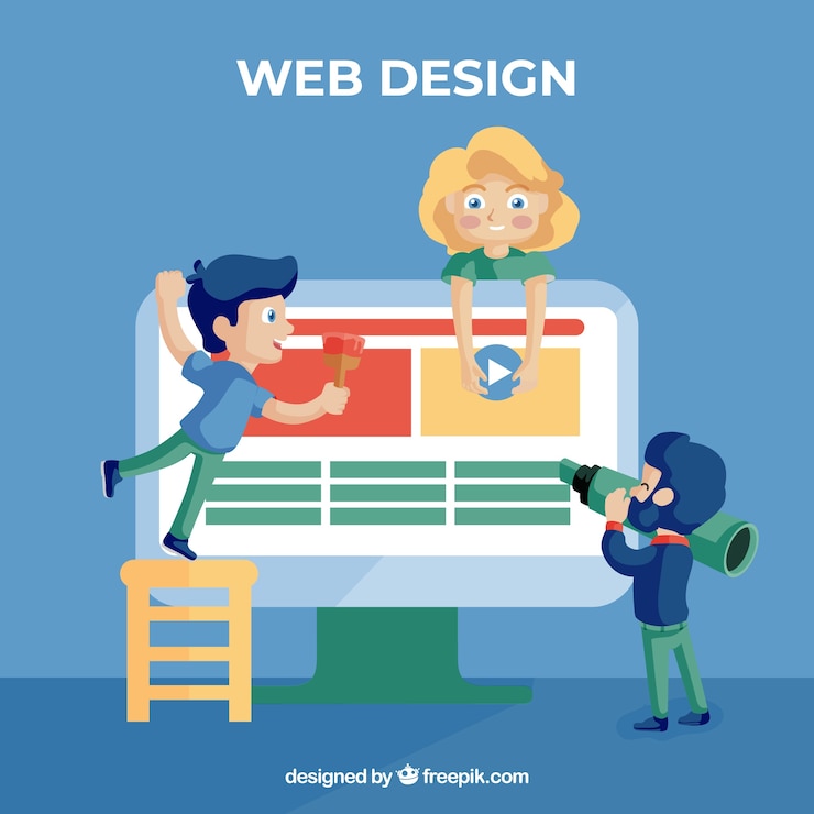 Vector Gratis modern web design concept with flat design