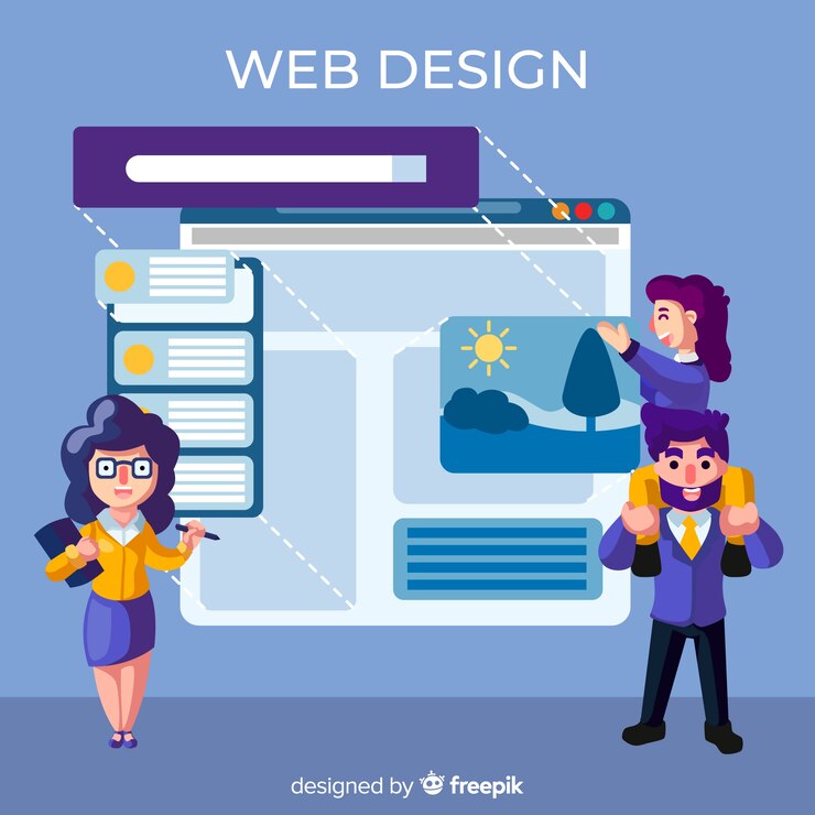 Vector Gratis modern web design concept with flat style