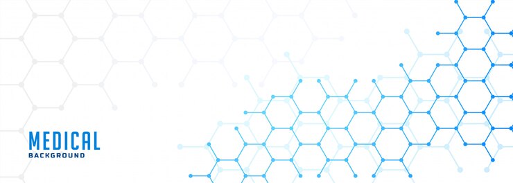 Vector Gratis molecular hexagonal structure healthcare and medical banner