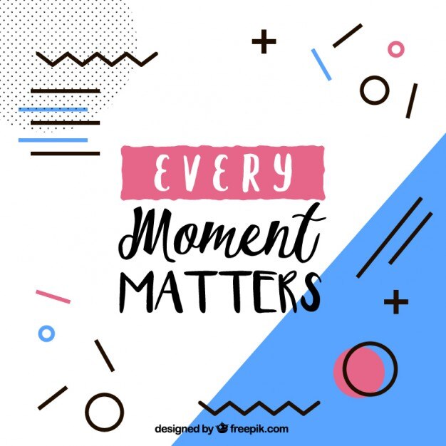 Vector Gratis moment phrase with geometric shapes