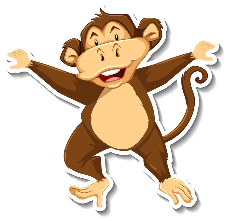 Vector Gratis monkey dancing animal cartoon sticker
