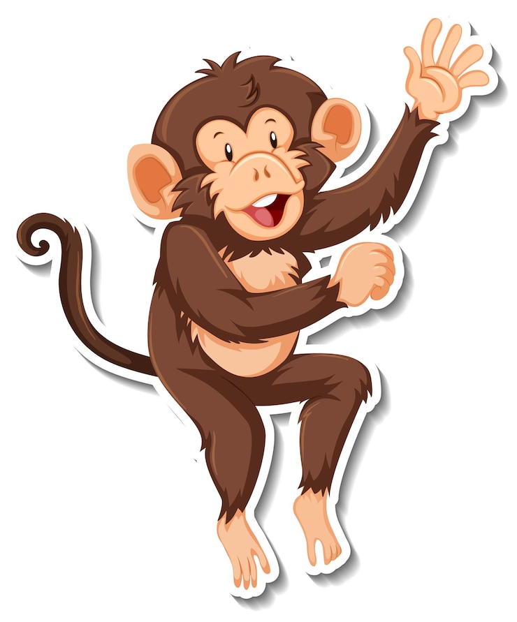 Vector Gratis monkey dancing animal cartoon sticker