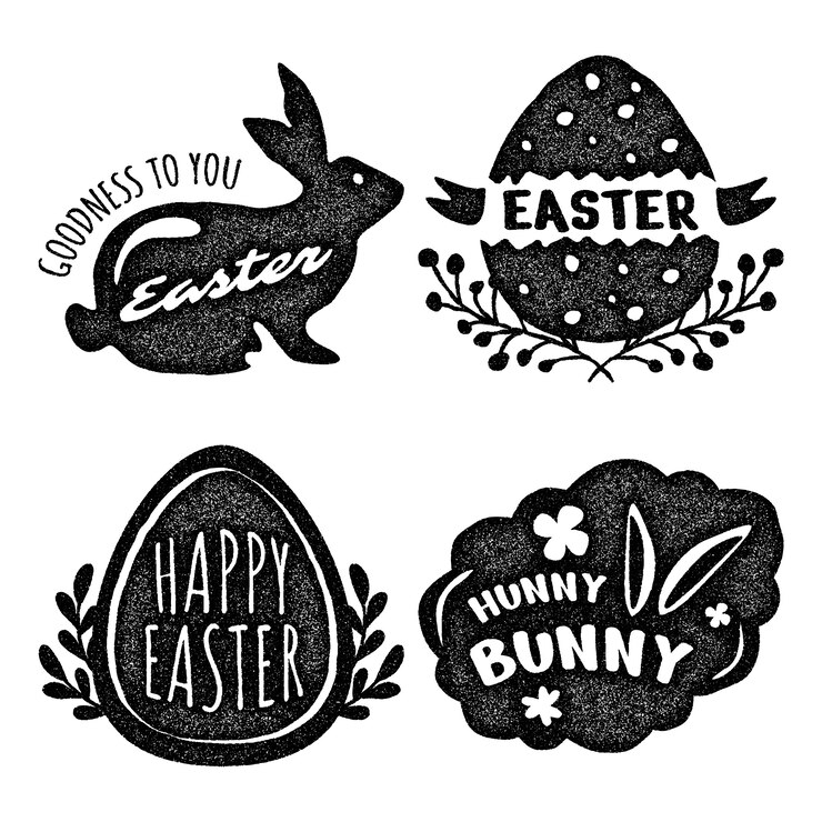 Vector Gratis monochrome easter stickers collection