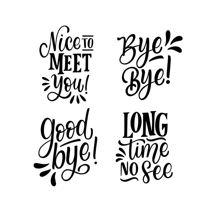 Vector Gratis monochrome lettering greetings stickers collection
