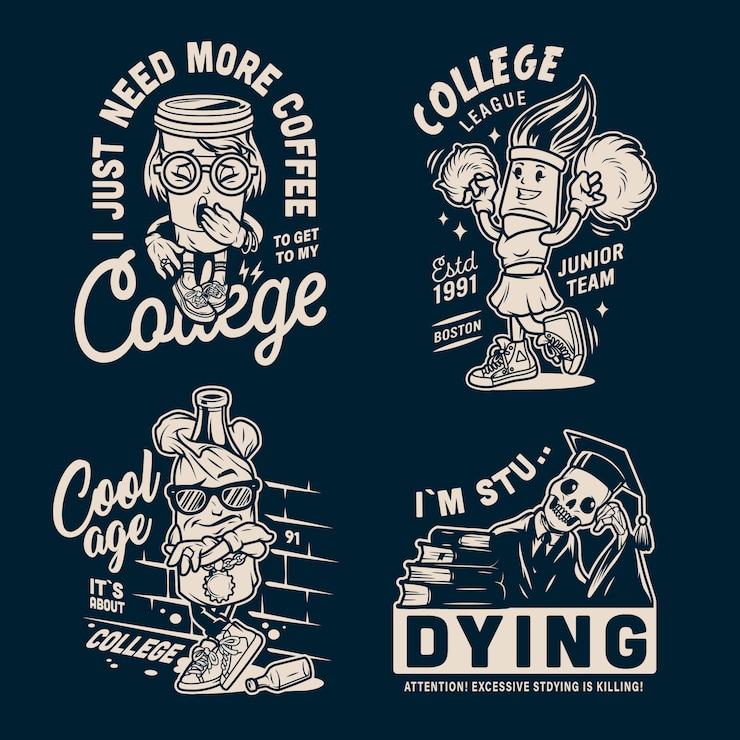 Vector Gratis monochrome vintage college badges