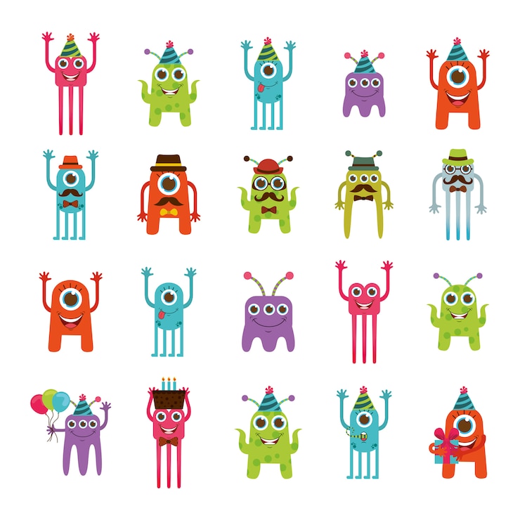 Vector Gratis monster cartoon icon set