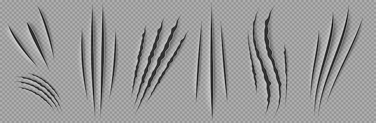 Vector Gratis monster claw scratches wild animal nail rips set