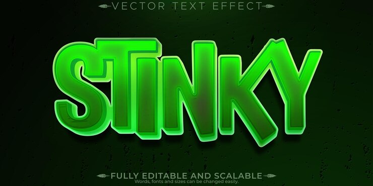 Vector Gratis monster stinky text effect editable horror and scary text style