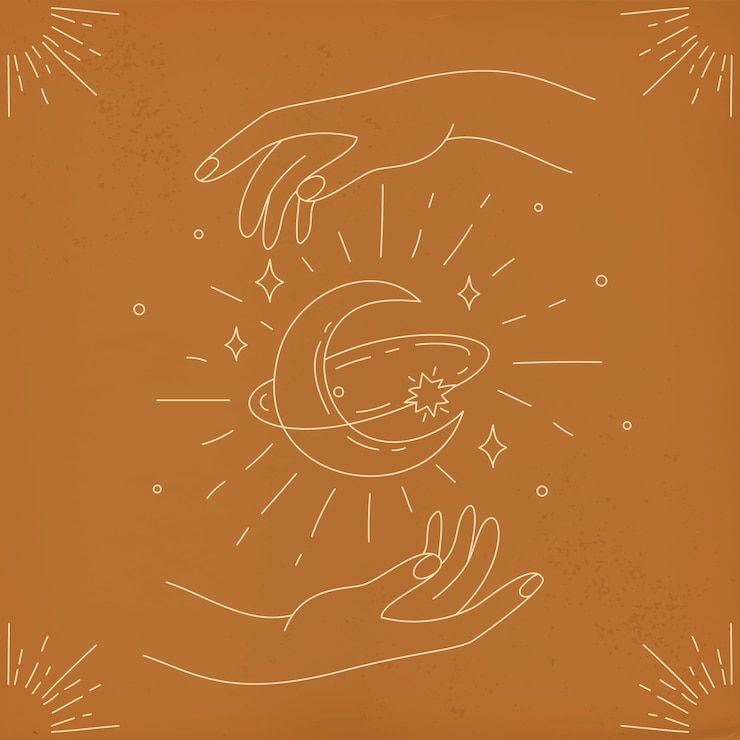 Vector Gratis moon and stars drawing illustration