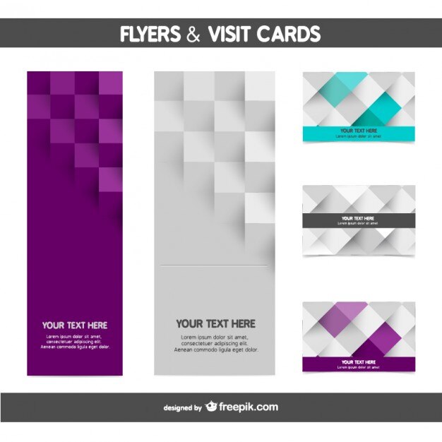 Vector Gratis mosaic flyer and card templates
