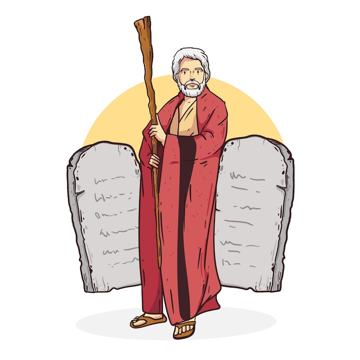 Vector Gratis moses character illustration