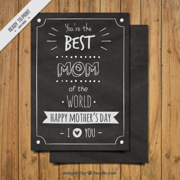 Vector Gratis mother's day card in blackboard style
