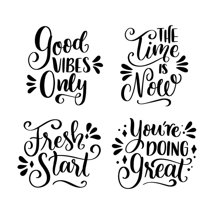 Vector Gratis motivational lettering pack