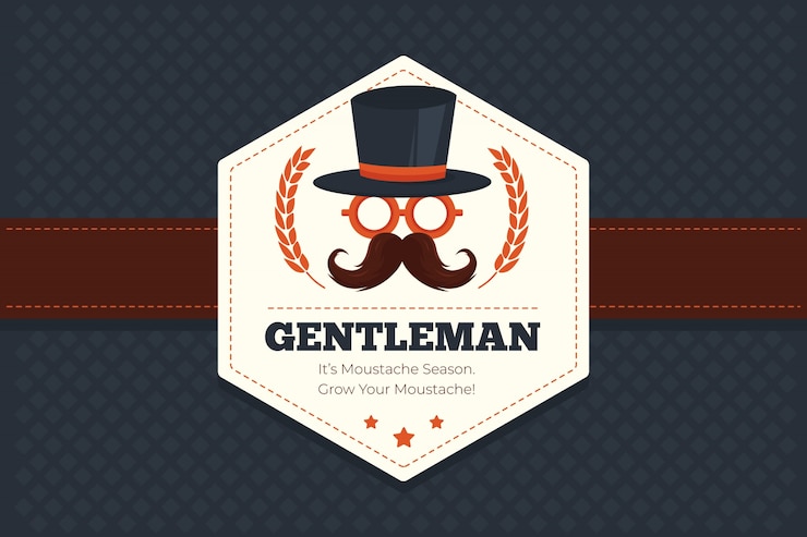 Vector Gratis movember geometric background with hexagonal badge