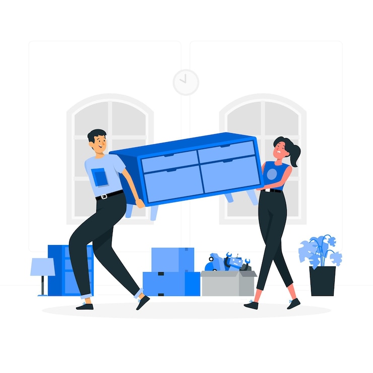 Vector Gratis moving concept illustration
