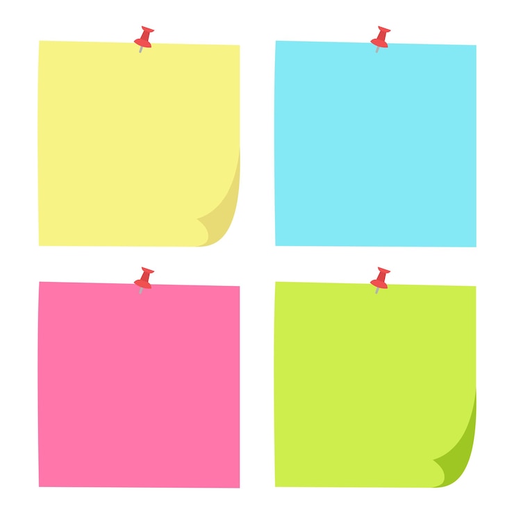 Vector Gratis multi colour sticky notes