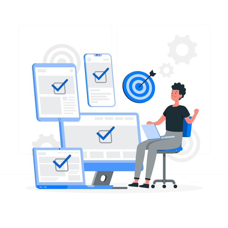Vector Gratis multi-device targeting concept illustration