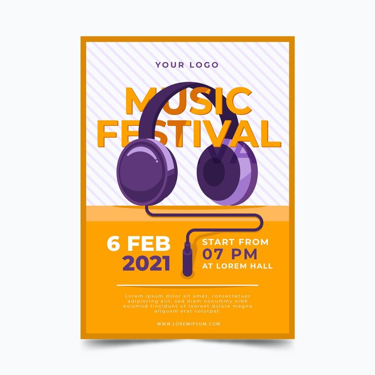 Vector Gratis music festival poster 2021 illustrated theme