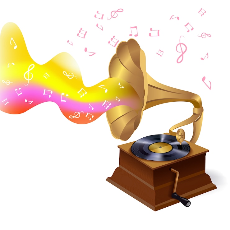 Vector Gratis music gramophone illustration