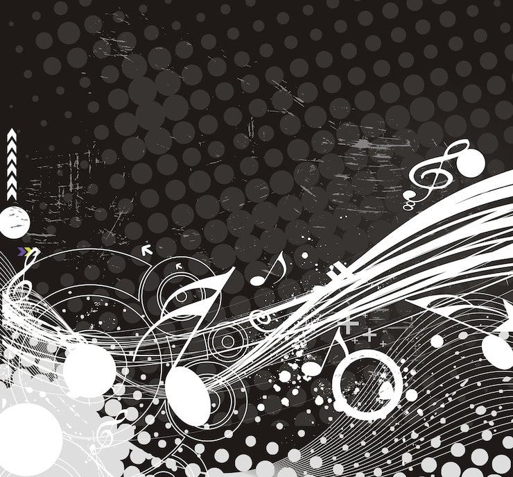Vector Gratis music notes background vector illustration