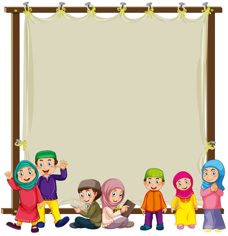 Vector Gratis muslim dan papan nama