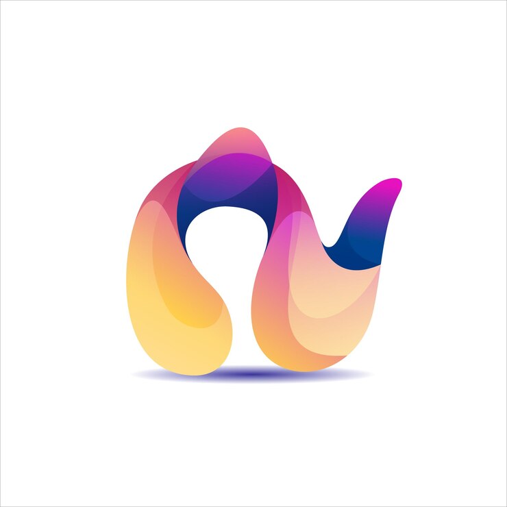 Vector Gratis n initial gradient colorful logo design