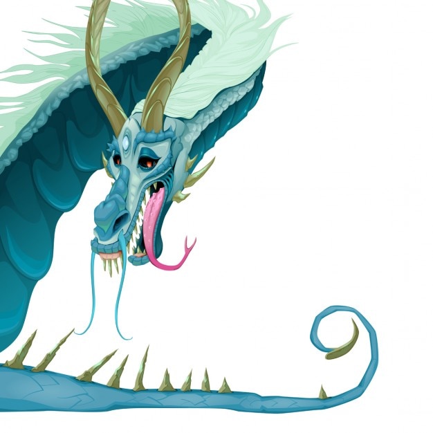 Vector Gratis naga biru