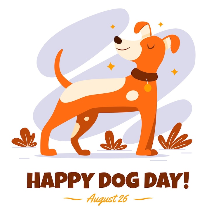 Vector Gratis national dog day illustration