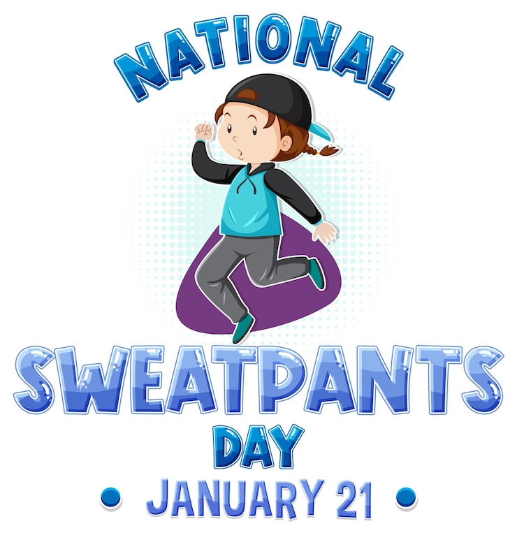Vector Gratis national sweatpants day text banner
